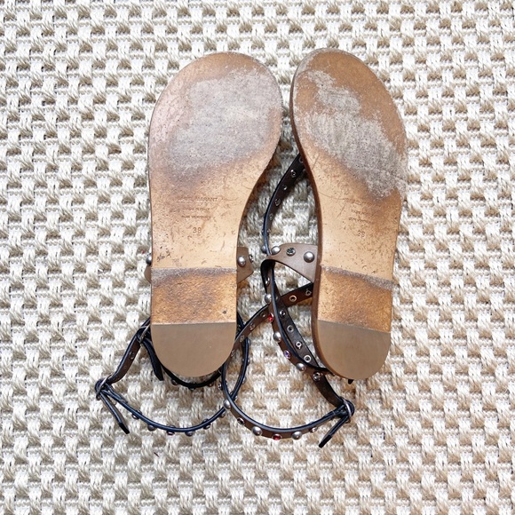 Isabel Marant Audrio Stud Multi-Strap Sandal Tan - Picture 8 of 10